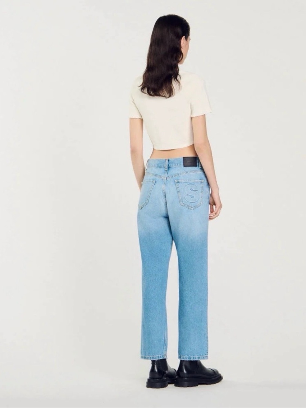 Sandro Bibi Straight-Leg High-Rise Jeans